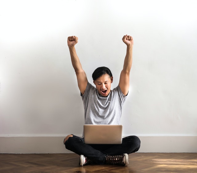 man working on a laptop