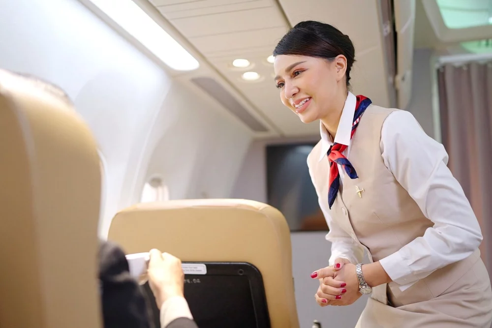 female flight attendant
