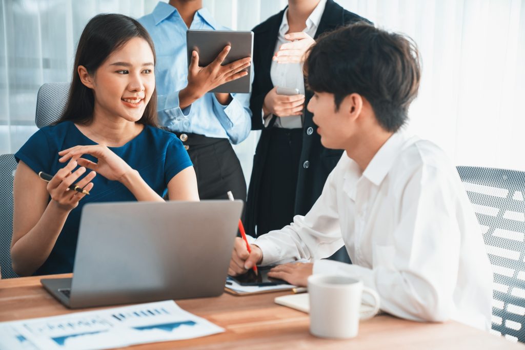 group of students studying computer science