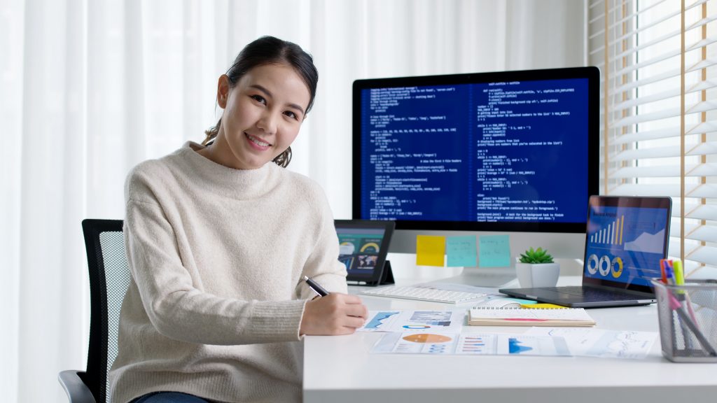 a data science student smiling