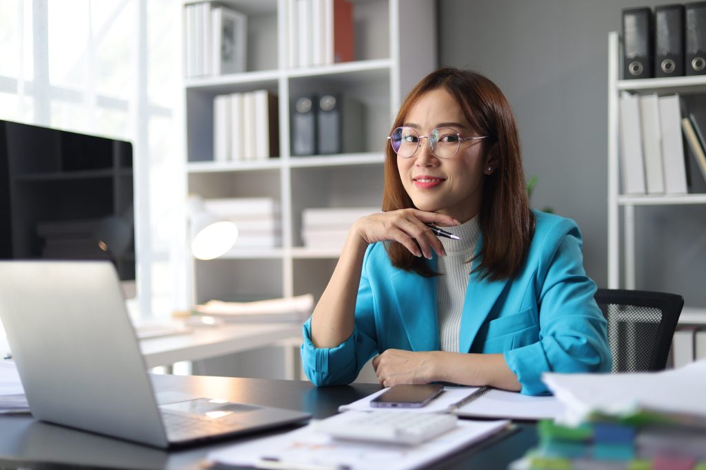 an accountant working in an office