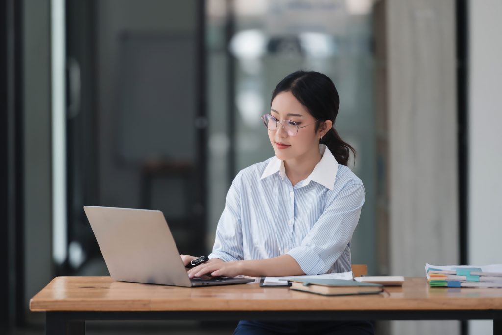 an accountant working in an office